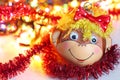 Smiling monkey christmas decoration