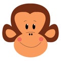 Smiling monkey face illustration vector