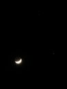 Smiling Moon is Paired with Jupiter and Venus Royalty Free Stock Photo