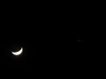 Smiling Moon is Paired with Jupiter and Venus Royalty Free Stock Photo
