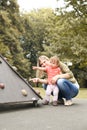 Baby girl and mother enjoying outdoor. Royalty Free Stock Photo