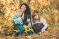 Mother, doughter and little son playing together Royalty Free Stock Photo