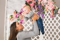 Smiling Mother Playing With Baby Son At Home Royalty Free Stock Photo