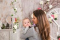 Smiling Mother Playing With Baby Son At Home Royalty Free Stock Photo