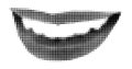 Smiling mouth halftone collage element vector illustration