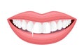 Smiling Mouth Showing White Healthy Teeth Vector Illustration