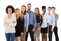 Smiling Multiracial College Students Standing In Row Royalty Free Stock Photo