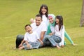 Smiling of a mum and dad with their kids Royalty Free Stock Photo