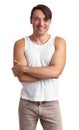 Smiling muscular handsome man isolated Royalty Free Stock Photo