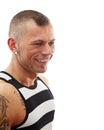 Smiling muscular man