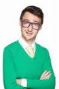 Smiling nerd young man Royalty Free Stock Photo