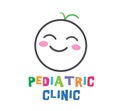 Smiling Newborn Child on Logo Pediatric Clinic