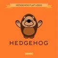 Smiling nice hedgehog welcomes the flat style Royalty Free Stock Photo