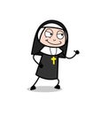 Smiling Nun Character Running Pose Royalty Free Stock Photo