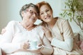 Smiling nurse in beige uniform Royalty Free Stock Photo