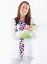 Smiling nurse with clipboard Royalty Free Stock Photo