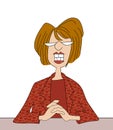 Smiling Office Lady Cartoon