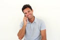 Smiling older man talking on cell phone Royalty Free Stock Photo