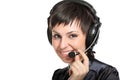 Smiling operator woman in a Call center Royalty Free Stock Photo