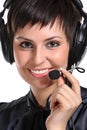 Smiling operator woman in a Call center Royalty Free Stock Photo