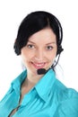 Smiling operator woman in a Call center Royalty Free Stock Photo