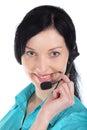 Smiling operator woman in a Call center Royalty Free Stock Photo