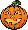 Smiling Orange Cartoon Jack O\' Lantern