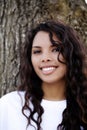 Smiling Outdoor Portrait Mixed Heritage Teen Woman
