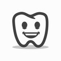 Smiling outline tooth icon. Modern design.