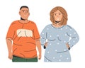 Smiling Overweight Couple Isolated.