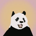 Smiling Panda Geometric Angular Shapes