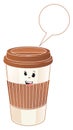 Funny paper cup with footnote Royalty Free Stock Photo