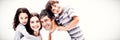 Smiling parents giving their children a piggyback ride Royalty Free Stock Photo