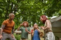 smiling parents looking at adorable children Royalty Free Stock Photo