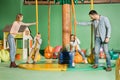 smiling parents looking at cute happy children Royalty Free Stock Photo