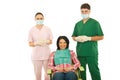 Smiling patient woman at dentist