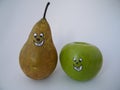 Smiling pear and apple Royalty Free Stock Photo