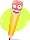 Smiling pencil character