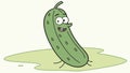 Smiling pickle character, happy vegetable, vector design Generative AI Royalty Free Stock Photo
