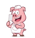 Smiling pig butcher