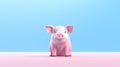 Smiling Pig On Minimalist Background - 3d Rendered In Cinema4d