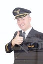 Smiling pilot with his thumb up Royalty Free Stock Photo