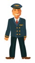 Smiling pilot in uniform
