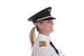 Smiling pilot wearing a uniform hat Royalty Free Stock Photo