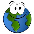 Smiling Planet Earth Cartoon Royalty Free Stock Photo