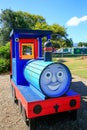 Smiling playground train in Levin town, New Zealand