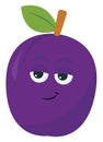 Smiling plum, illustration, vector