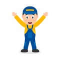 Smiling Plumber Cartoon Character