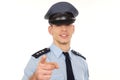 Smiling policeman shows on you.