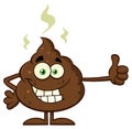 Smiling Poop Cartoon Mascot Character Giving A Thumb Up.